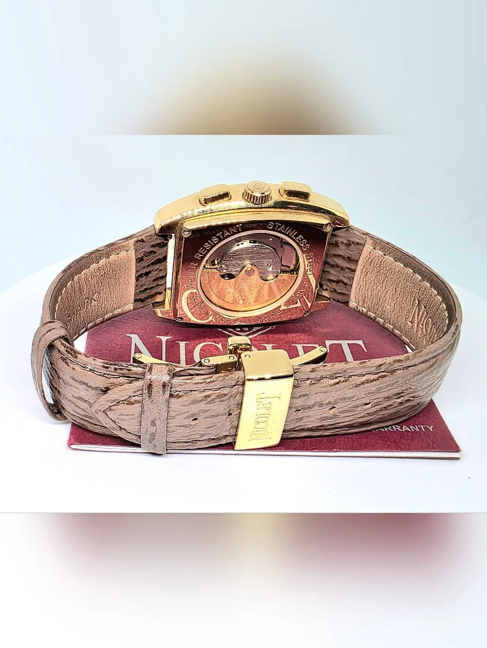 Nicolet 1886 Automatic Master Calendar Chronograph — 38mm Rose Gold Tonneau, Swi